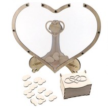 스크랩북 소박한 양장본 위한 용품 게스트 나무 복고풍 3d 방명록 하트 모양의 투명 웨딩 도서 Diy 맞춤 홈, [01] 1 Set