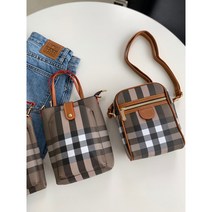 3종 체크 미니 크로스백 휴대폰 가방