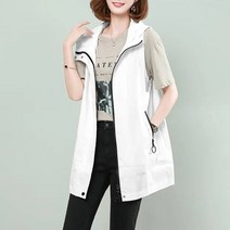 Myshe 얇은 중년 여성 민소매 후드 야상 조끼 N15 wwc701ty