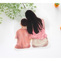 천아트 의류 열전사지 엄마와 아들 뒷모습(F316) 옷리폼 전사지 제작