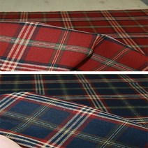 천고아 대폭 21수면기모타탄체크원단 2종, 네이비, 1개