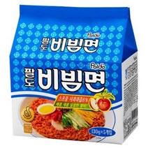 팔도 비빔면 5입(여름/쫄깃쫄깃 새콤달콤/탱탱한 면발/매콤한 비빔장/삼겹살/물회 등/사과농축과즙 함유), 상세보기, 한개