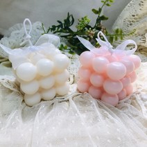 [제이쥬] 큐브캔들 /소이캔들 오브제 인테리어소품 필라캔들 향초 아로마캔들 성탄절선물 연말선물 소이캔들 홈카페 캔들선물 방향제, 크림화이트, 투명비닐백, 네롤리