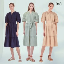 EnC 이앤씨 시어서커 벨트 썸머 원피스 (ENOW32511A)