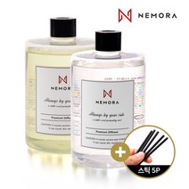 네모라 디퓨저 500ml + 500ml + 섬유스틱5p 디퓨저 세트 방향제, 라임바질만다린2P+섬유스틱5P