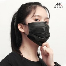 숨쉬기편한 귀안아픈 일회용 블랙 마스크 착용 소형 중형 대형 황사 필터 약국 공장, 마스크스트랩 레드화이트