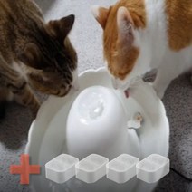 가르르 정수기+ 필터4개 세트 3천도정수기, 고양이정수기 화이트(TYPE2) + 필터세트, 세라믹 화이트 볼