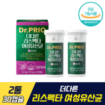 닥터프리오 더다른 리스펙타 여성유산균 프로바이오틱스 수 50억 CFU 락토페린54mg 여성유산균 질 건강 장 건강, 2통, 30캡슐