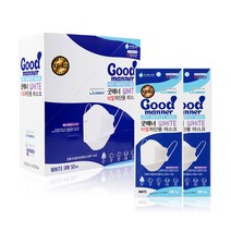 굿매너 KFAD 비말차단 마스크 대형 화이트 50매 개별포장 여름용 숨쉬기 편한, 50매입, 1box