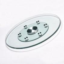 식탁 테이블 유리 회전 중식당 식당 원탁 원탁 회전판 강화 유리 투명 가정용 식탁 받침대 원형 회전 원반 호텔 식탁 회전판 회전대, 지름 50cm 보조바퀴 4륜