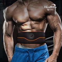 헬스투오 젤패드 필요없는 EMS 저주파 마사지기 복근벨트 복부지방 타파 복대운동 홈트레이닝 기구, L (34~39SIZE 추천), 블랙