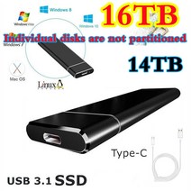 NAS 시놀로지나스 구축 서버새로운 m.2 16 테라바이트 14 외장 SSD 2 모바일 솔리드 스테이트 하드 드라이, 06 14TB-black
