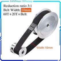 타이밍 벨트 풀리 타임 GT2 타이밍 벨트 풀리 60 개 톱니 20 개 5mm/8mm 감소 3:1/1:3 벨트 폭 6mm 10mm 3D, 20T6.35 - 60T10_폭 294mm-10mm