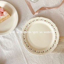 디저트 예쁜접시 빈티지 엔틱 케잌 고풍 홈카페, 8인치 덩굴 엠보싱 디저트 접시