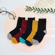 설레발샵 아동용 까치골지 중목양말 5족