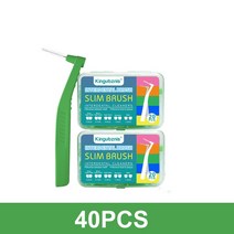 치면착색제 교정용왁스 치과용 고리 유아 아기치실 Kingubznis 40pcs 치열 교정기 용 치간 브러시 치아 사이 청소 0.6-1.2mm 부드러운 강모 깊은 청소 치과, 40pcs 녹색 0.8mm