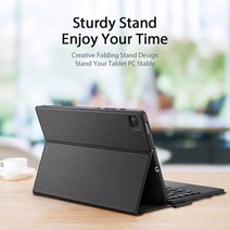 가성비 삼성 갤럭시 탭 S6 라이트 P610N P615 무선 블루투스 터치 키보드 보호 커버 자동 슬립 웨이크 케, 한개옵션1, 01 검정