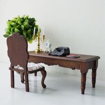 미니어처 앤틱 책상과 의자 소품들 모델하우스데코 스튜디오 사무실 아기자기한 집들이 장식용 실내장식