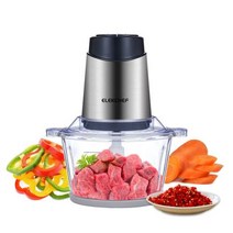 믹서 미트 기 블렌더 대형 ELEKCHEF 전기 식품 프로세서 초퍼 18L 2 단 유리 그릇 베이비푸드 야채 양파 마늘 고기 분쇄기, 220V+UK