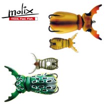 몰릭스 플로팅 할로우바디 슈퍼나토 비틀 배스 루어 미끼 낚시, 107-Brown-Frog