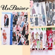 UNBAISER-감성 다이어리 꾸미기 다꾸 인물 스티커 믹스 매치1+1+1, A08