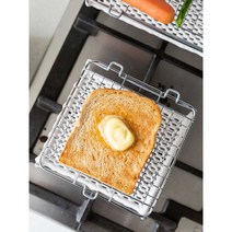 세라믹 직화 구이 일본식 토스트 석쇠 떡 매쉬 철 망, 스트레이트 그리드 수지 손잡이 토스트 석쇠