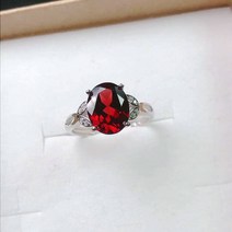 장미 로즈 반지 골드링 여자 럭셔리 패션 골드 컬러 타원형 여성용 가닛 루비 오픈 조절 링 주얼리 기념일 선물