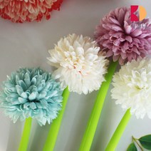 예쁜 수국 꽃 실리콘 젤 볼펜 부드럽게 잘써지는 중성펜 홍보 판촉, 연분홍