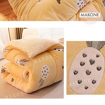 Makone 상표등록 후리스 양털 양면 극세사 수면 이불 귀여운 디자인