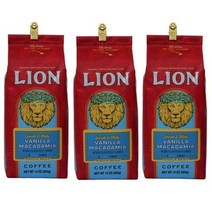라이언 커피 바닐라 마카다미아 라이트 로스트 홀빈 원두 283g x 3팩 라이온 하와이 Lion Vanilla, 바닐라마카다미아283g홀빈3봉
