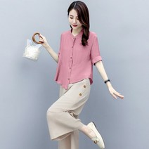 린넨 여자 면 상하의세트 퓨전 소재 생활한복 원피스 여름 여성 삼베 개량 마