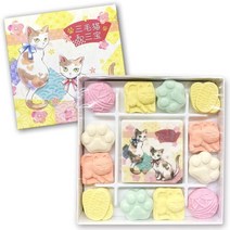 우마이봉 모나카 일본모나카 바이코도 미게네코 와삼보 와삼봉 와삼분당 건과자 화과자 고양이 마네키네코 프티 기프트 (1개), 세 개, 세 개