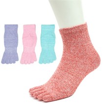 여성 에스원연사 발가락양말 5켤레 패션 핑거삭스 여자 토우삭스