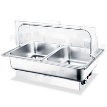 차핑 디쉬 뷔페 호텔 그릇 용품 식당 식기 스텐 냄비, 올 스틸 뚜껑 3개 칸막이  9L