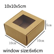 머핀 포장 휘낭시에박스 에그타르트포장 쿠키박스 빈 크래프트 종이 골 판지 케이크 쿠키, 브라운 PVC, 10x10x5cm