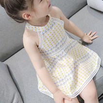 홀터넥패턴원피스 여름나시 민소매 면원피스 나염 상하set 끈나시 여름아동복 유아등원룩 여아등교룩