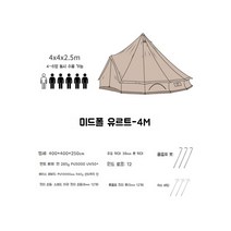 사계절 대형 전실 글램핑 가족텐트 거실 쉘터 화목난로 장박 텐트, 센터 폴o 4미터  285g면 카키 4-6인