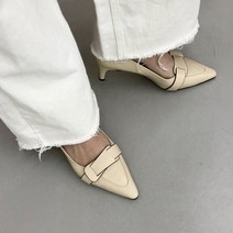 성수동 소가죽 수제화 정장구두 뾰족코 오피스룩 하이힐 펌프스 블랙 베이지 5cm