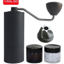 XEOLEO-수동 커피 그라인더 휴대용 알루미늄 밀러 콩 밀링 머신 25g 원추형 버, CHINA, Black