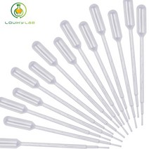 Louiky 100개 1/3/5ML 플라스틱 일회용 피펫 투명 그라데이션 전송 피펫 스포이드, 100, 5ml