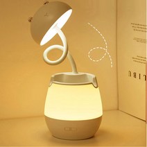 자연광 LED 스탠드 수면등 탁상용스탠드 휴대폰거치대 연필꽂이, 핑크토끼