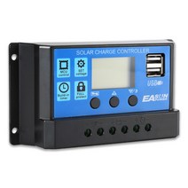 발전기 트랜지스터 테스터 lcr 태양열 컨트롤러 20a 12v 24v auto solar charge controller pwm with lcd dual usb 5v 21, 푸른