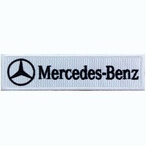 와펜 D732 - benz 사각 로고 화이트 마크 패치