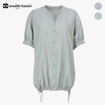 아날도바시니 밑단스트링 잔스트라이프 린넨 블라우스 AT07BL04M