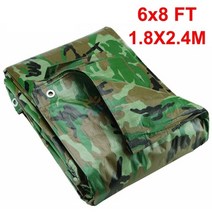 Tewango 위장 타포린 헤비 듀티 타프 방수 그라운드 시트 캠핑 카모 야외 방수 선, 1.8M x 2.4M