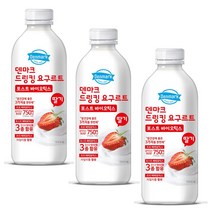 덴마크 드링킹요구르트 딸기 750mLx3병/대용량, 3개, 750ml