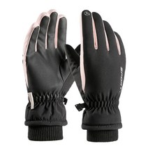 겨울 기모 방한장갑 남성여성 스마트폰 터치장갑 낚시 등산 스키, 여성용 블랙