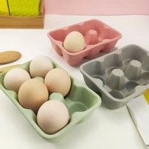 에그 정리 도자기 세라믹 홀더 에그 보관 6구 계란판 트레이 달걀 계란 수납 냉장고, 02.그린