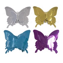 3D 미러 입체 곤충 나비 스티커 행사 매장 아이 어린이 방 집 유치원 데코 방 벽 꾸미기 거울 벽장식 포인트 찢어진 벽지 보완 보수 가리개 가구 창문 유리 부착 은색 실버 12P, 퍼플