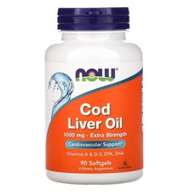 나우푸드 (나우 푸드) 대구 간유 엑스트라 스트렝스 1 000mg 90 소프트젤옵션확인필수, 1000 mg, 90 개